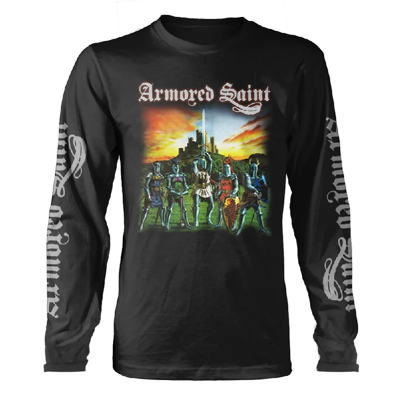 Armored Saint Unisex Long Sleeved T-Shirt: March of the Saint Fleece Fabric Down Fabric Feather Fabric