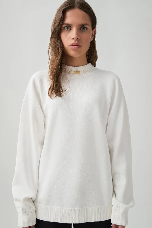 Raglan Knitted Jumper 401 Real Fur Shearling Chenille