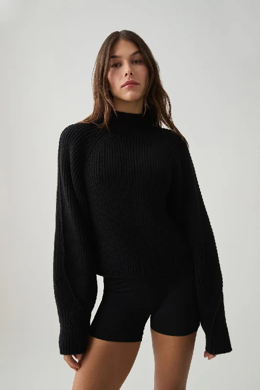 Raglan Knitted Jumper 457 Ribbed Striped Patterned