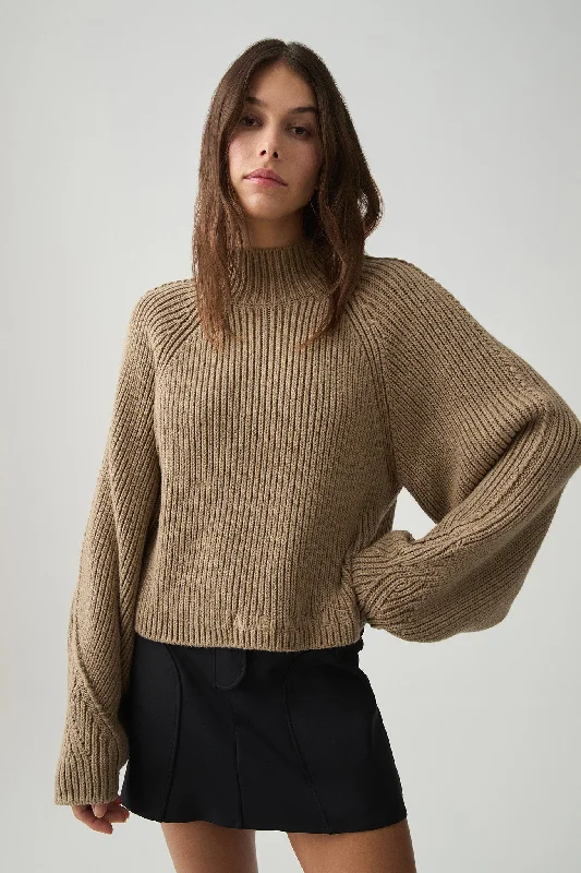 Raglan Knitted Jumper 457 Boxy Sweater Fitted Sweater A-Line
