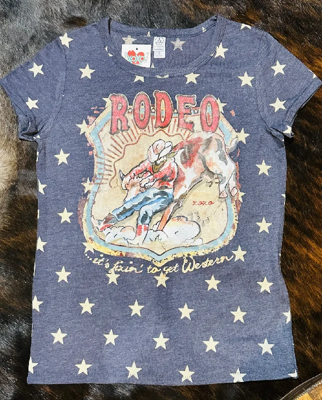 Rodeo Fixin' To Get Western T-Shirt Mesh Blend Leather Blend Suede Blend