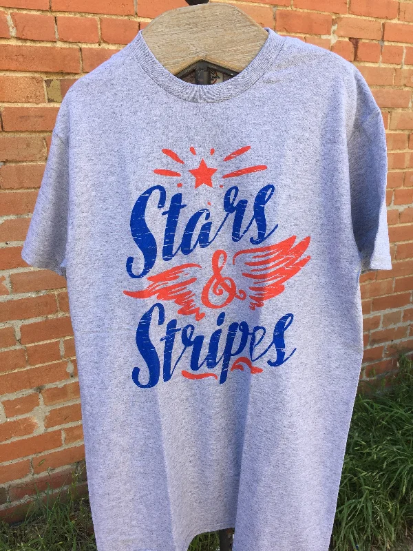 Stars and Stripes T-Shirt Lace Blend Ribbed Blend Corduroy Blend