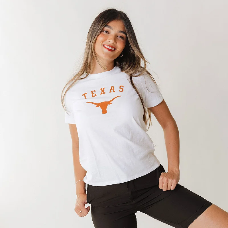 Texas Basic Graphic T-Shirt, White Hooded Caped Shawl Collar