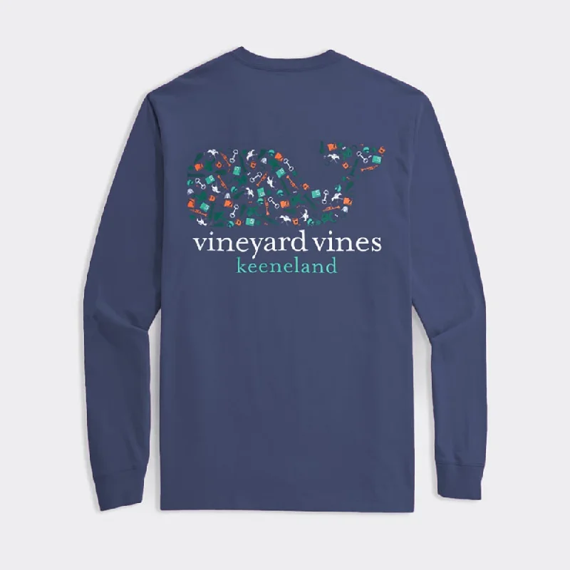 Vineyard Vines Keeneland Icons Long Sleeve Tee Silk Blend Satin Velvet