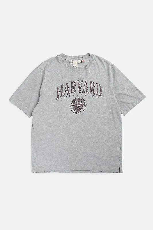 Vintage Harvard University Tee - L Graphic T-Shirt Round Neck Polyester