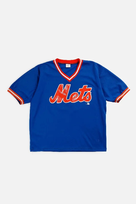 Vintage NY Mets MLB Tee - L Zippered Front Buttoned Front Snap Front