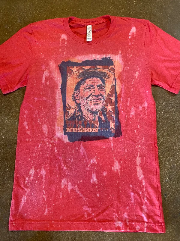 Willie Nelson T-Shirt Striped Floral Plaid