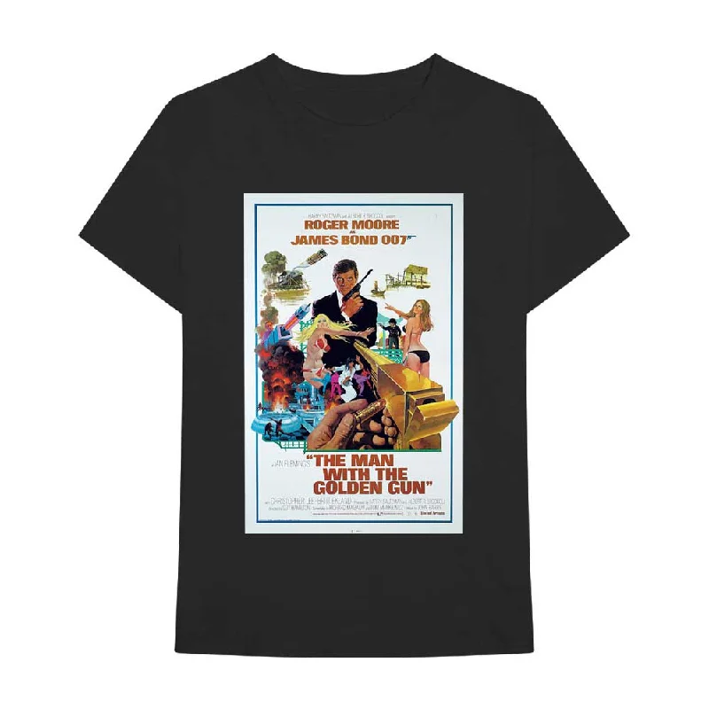 James Bond 007 | Official Band T-Shirt | The Man With The Golden Gun Poster Spandex Blend Rayon Blend Denim Blend