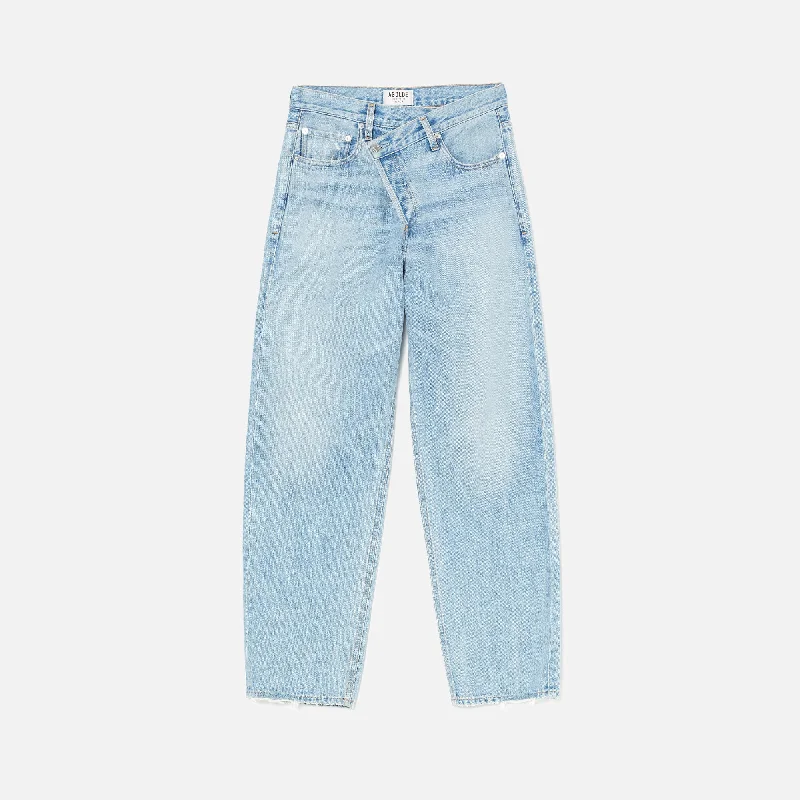 Agolde Criss Cross Jean - Suburbia Cozy Stretch High-Waist Jeans