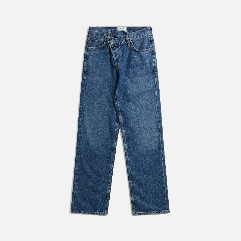 Agolde Criss Cross Jean - Control Comfortable Distressed Straight-Leg Jeans