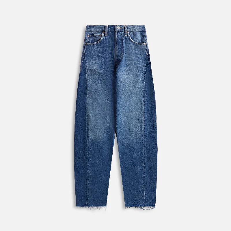 Agolde Luna Pieced Jean - Split Trendy Layered Pocket Jeans