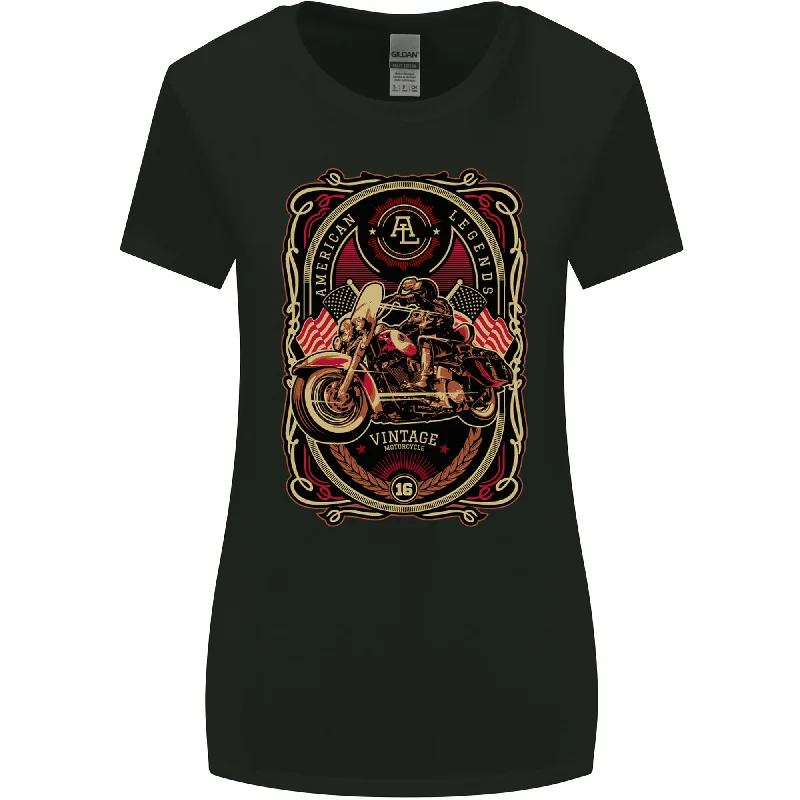 American Motorcycle Biker Motorcycle Womens Wider Cut T-Shirt Cashmere Blend Cotton Blend Poly Blend American Motorcycle Biker Motorcycle Womens Wider Cut T-Shirt Cashmere Blend Cotton Blend Poly Blend