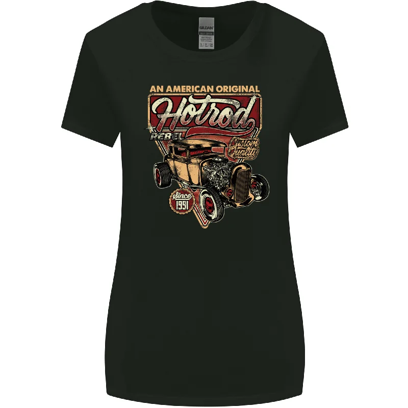 An American Original Hotrod Womens Wider Cut T-Shirt Print Jacquard Patchwork
