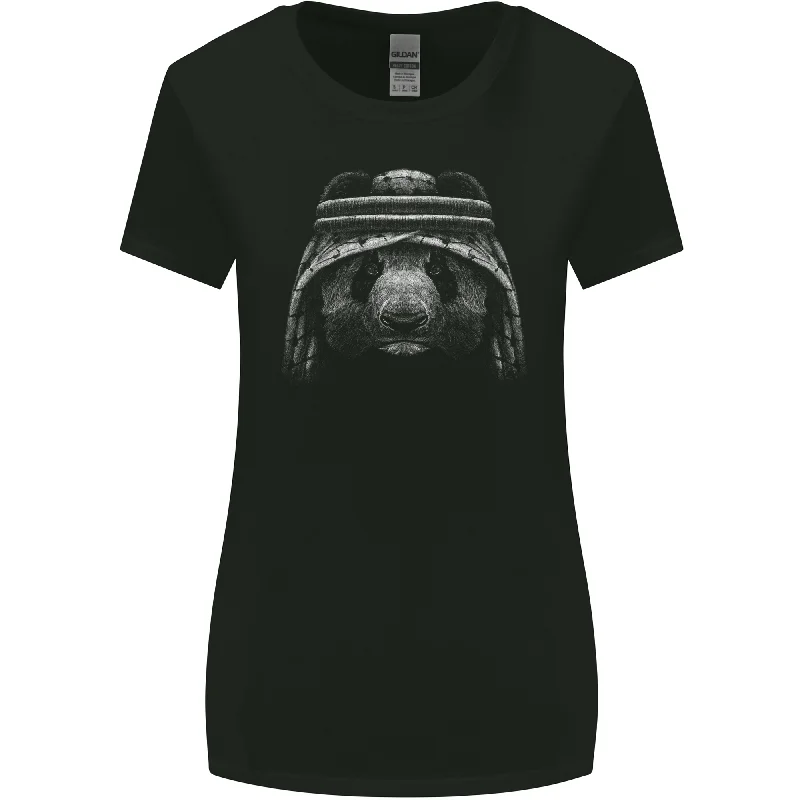 An Arab Panda Bear Womens Wider Cut T-Shirt Chenille Fabric Brocade Fabric Lace Fabric