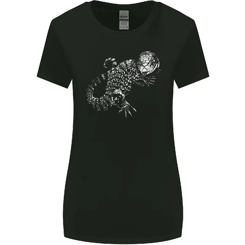 An Argentine Tegu Lizard Womens Wider Cut T-Shirt Hooded Caped Shawl Collar