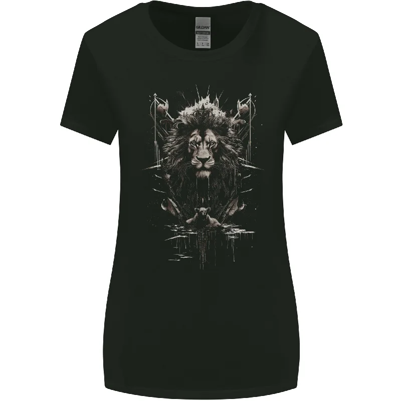 An Artistic Lion And Grizzly Bear Cub Womens Wider Cut T-Shirt Real Fur Shearling Chenille