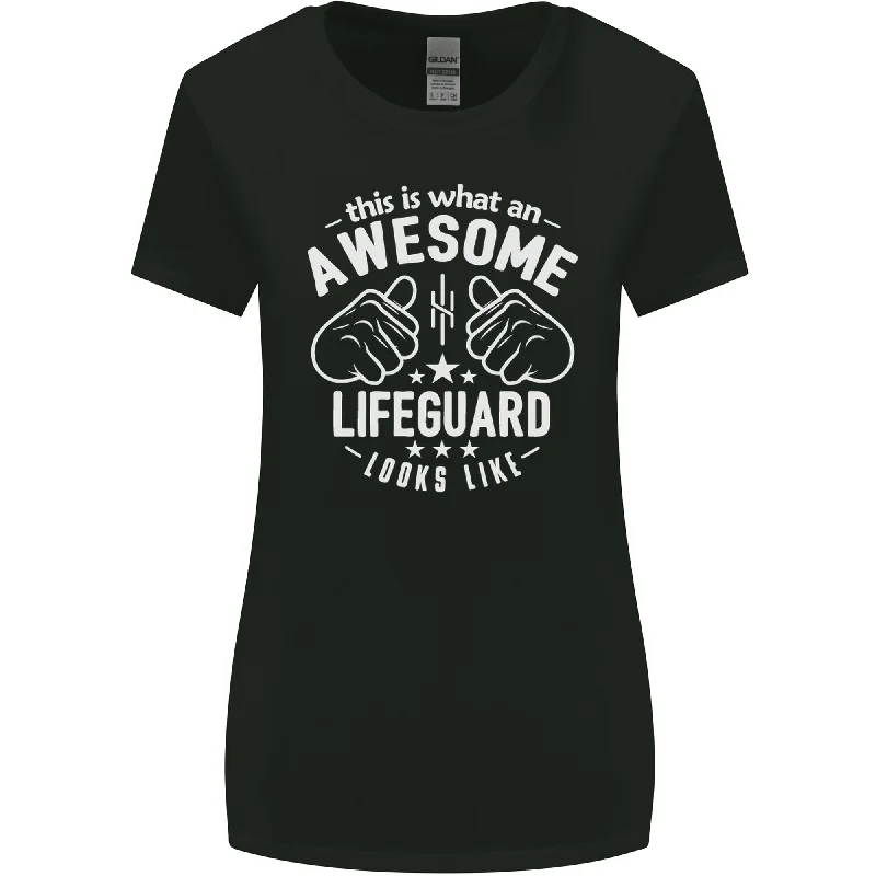 An Awesome Lifeguard Looks Like Womens Wider Cut T-Shirt Fleece Fabric Down Fabric Feather Fabric