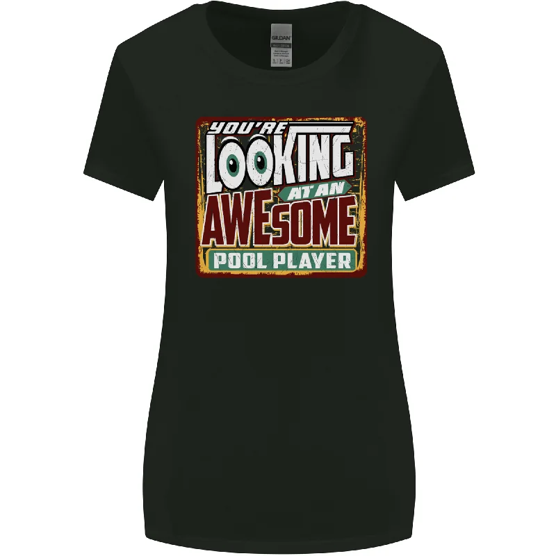 An Awesome Pool Player Womens Wider Cut T-Shirt Spandex Blend Rayon Blend Denim Blend An Awesome Pool Player Womens Wider Cut T-Shirt Spandex Blend Rayon Blend Denim Blend