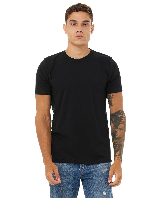 Bella+Canvas Mens Poly-Cotton Short Sleeve T-Shirt | Black Fashionable Trendy Casual