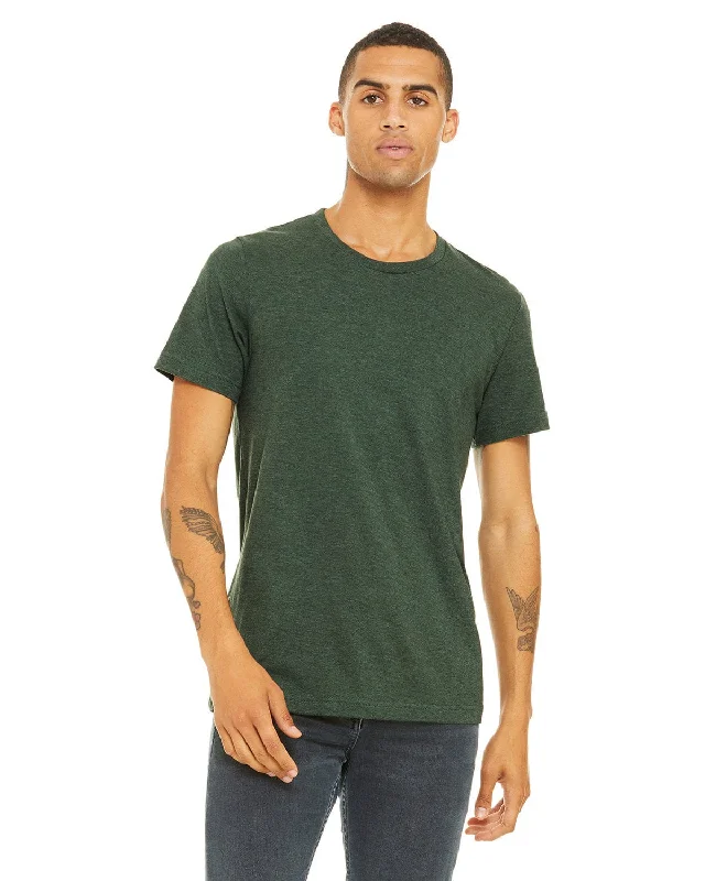 Bella+Canvas Unisex Heather CVC T-Shirt | Heather Forest Mesh Blend Leather Blend Suede Blend