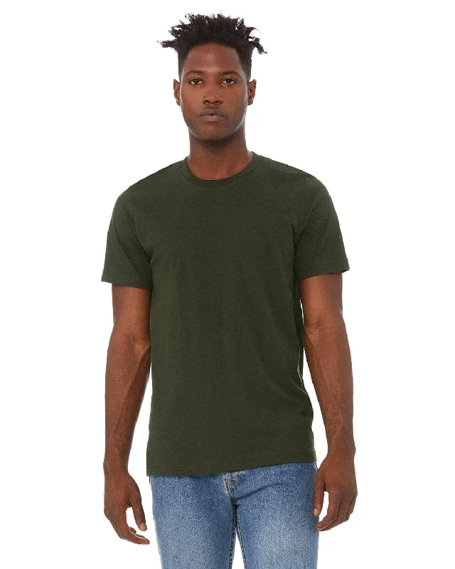 Bella+Canvas Unisex T-Shirt | Dark Olive Embroidered Appliqued Beaded