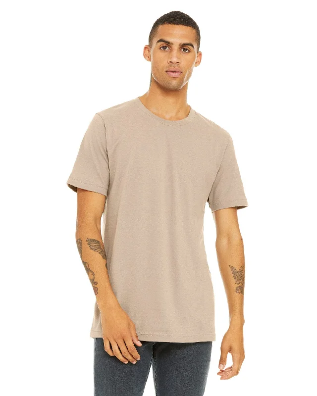 Bella+Canvas Unisex T-Shirt | Tan Notch Collar Peter Pan Collar Cowl Neck