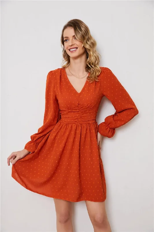 POLKA DOT LACED V NECK MIDI DRESS Chic Bohemian Midi Dress