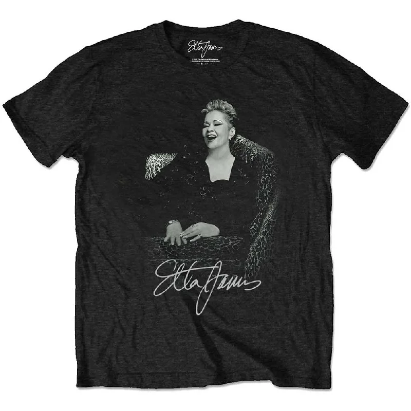 Etta James | Official Band T-Shirt | Etta Seated Spandex Blend Rayon Blend Denim Blend Etta James | Official Band T-Shirt | Etta Seated Spandex Blend Rayon Blend Denim Blend
