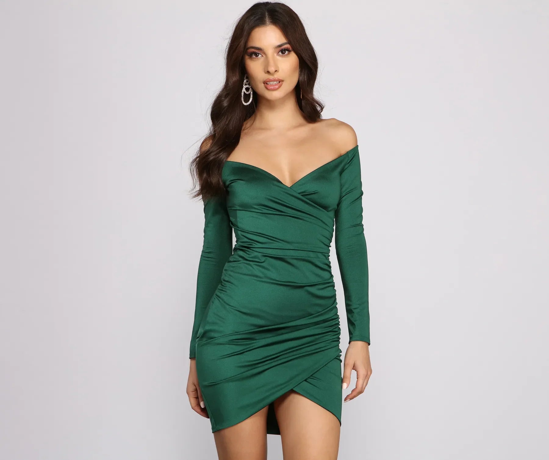 Feelin' Luxe Off-The-Shoulder Mini Dress Comfortable Off-Shoulder Mini Dress