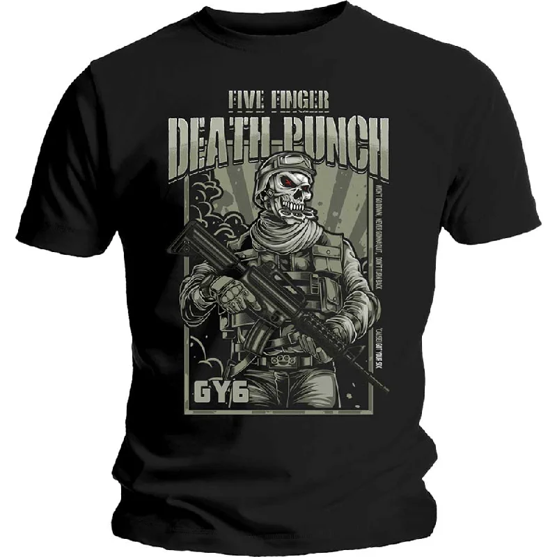 Five Finger Death Punch | Official Band T-Shirt | War Soldier Real Fur Shearling Chenille Five Finger Death Punch | Official Band T-Shirt | War Soldier Real Fur Shearling Chenille
