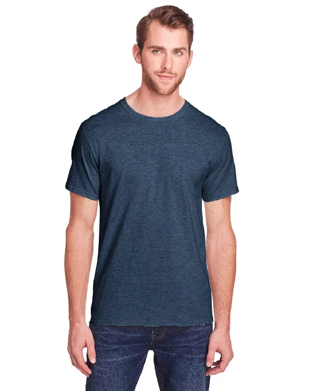 Fruit of the Loom Adult ICONIC T-Shirt | Indigo Heather Denim Fabric Leather Fabric Suede Fabric Fruit of the Loom Adult ICONIC T-Shirt | Indigo Heather Denim Fabric Leather Fabric Suede Fabric