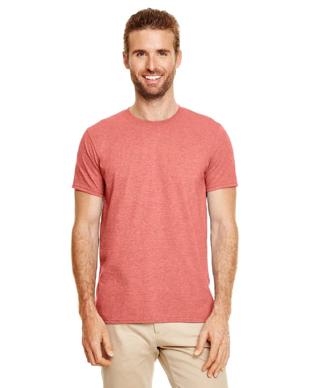 Gildan SoftStyle T-Shirt | Heather Bronze Basic T-Shirt Crew Neck Short Sleeve
