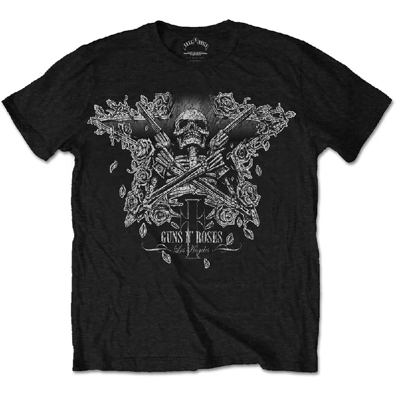 Guns N' Roses | Official Band T-Shirt | Skeleton Guns Hooded Caped Shawl Collar