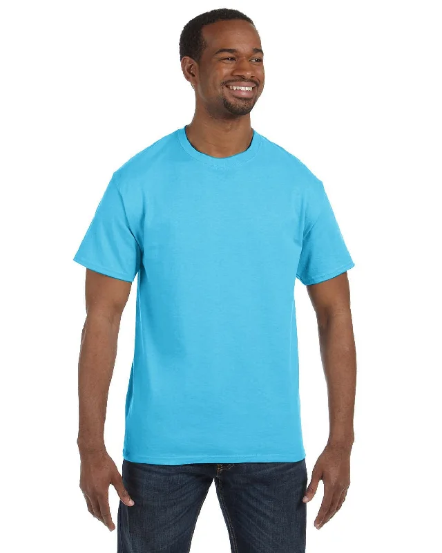 Hanes Authentic-T T-shirt | Aquatic Blue Chenille Fabric Brocade Fabric Lace Fabric