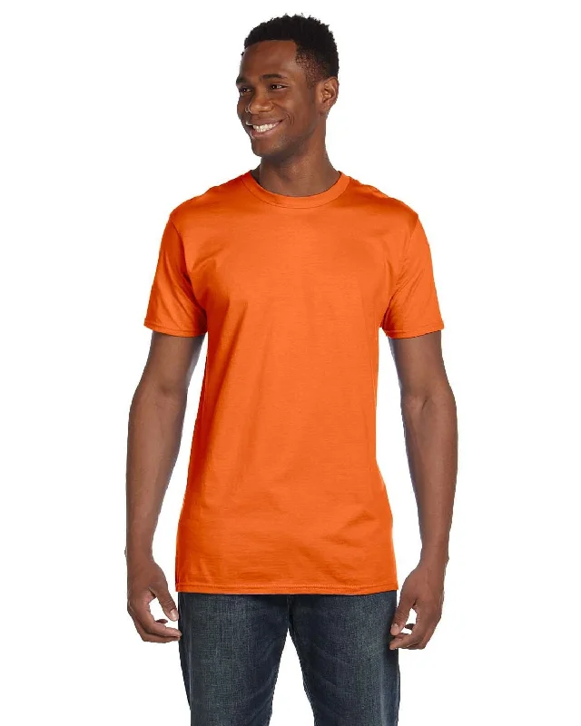 Hanes Combed Cotton T-Shirt | Orange Boxy Fit Fitted Loose