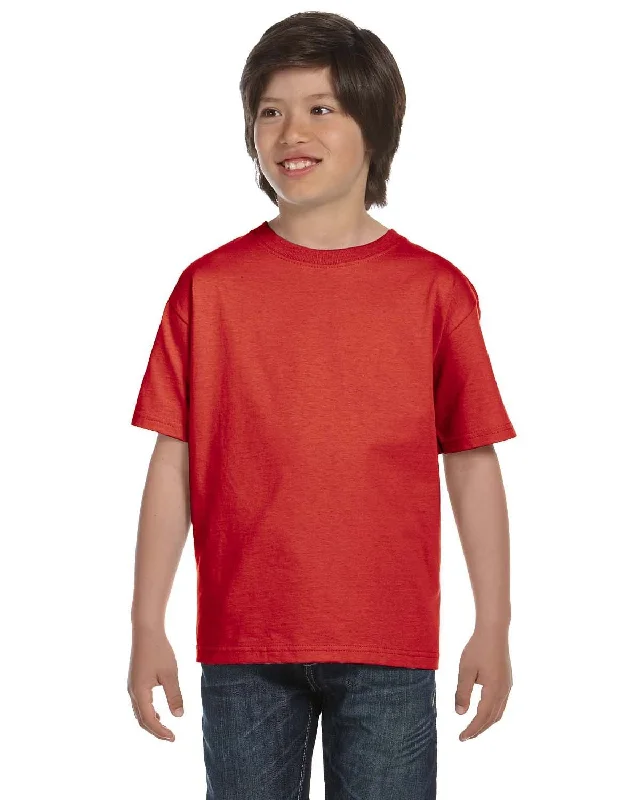 Hanes Youth ComfortSoft T-Shirt | Deep Red Sequined Glittery Shiny