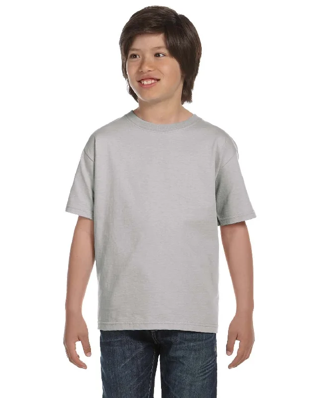 Hanes Youth ComfortSoft T-Shirt | Light Steel Print Jacquard Patchwork