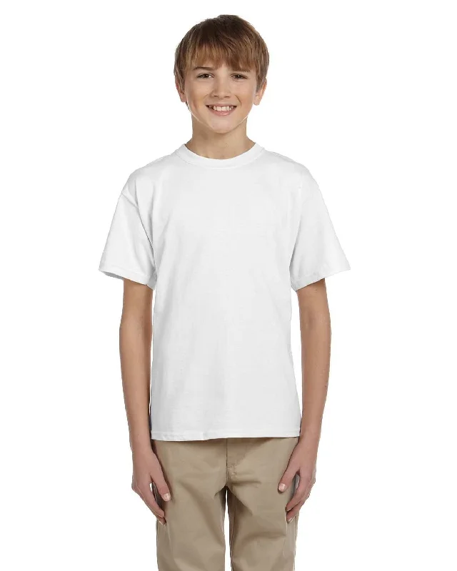 Hanes Youth Heavyweight 50/50 T-Shirts | White Iron Safe Non-Iron Wrinkle Free