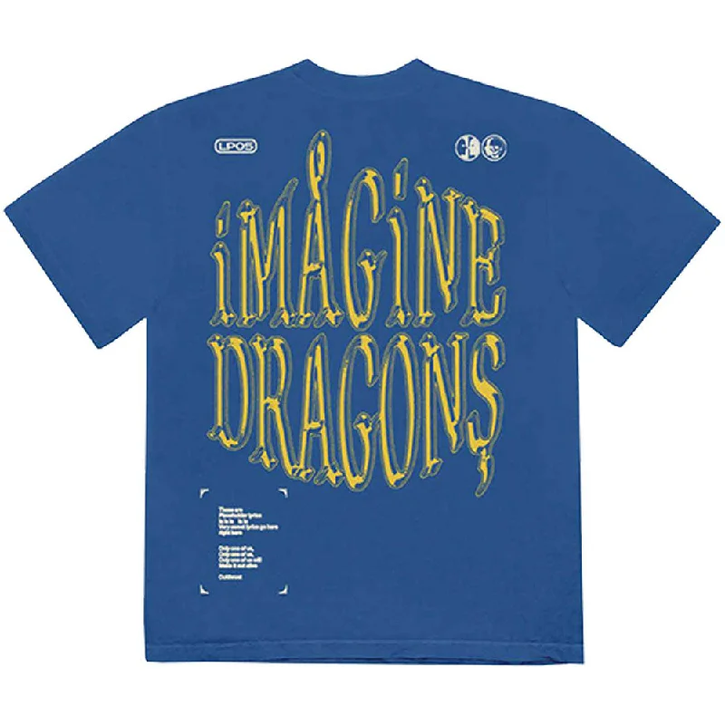 Imagine Dragons | Official Band T-Shirt | Lyrics (Back Print) Graphic T-Shirt Round Neck Polyester Imagine Dragons | Official Band T-Shirt | Lyrics (Back Print) Graphic T-Shirt Round Neck Polyester