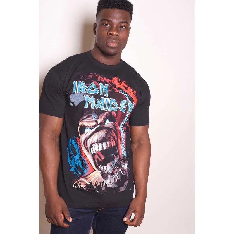 Iron Maiden | Official Band T-Shirt | Wildest Dream Vortex Striped Floral Plaid