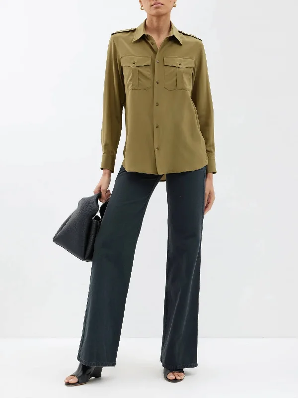 Jeanette Top In Olive Comfortable Mid-Rise Jeans
