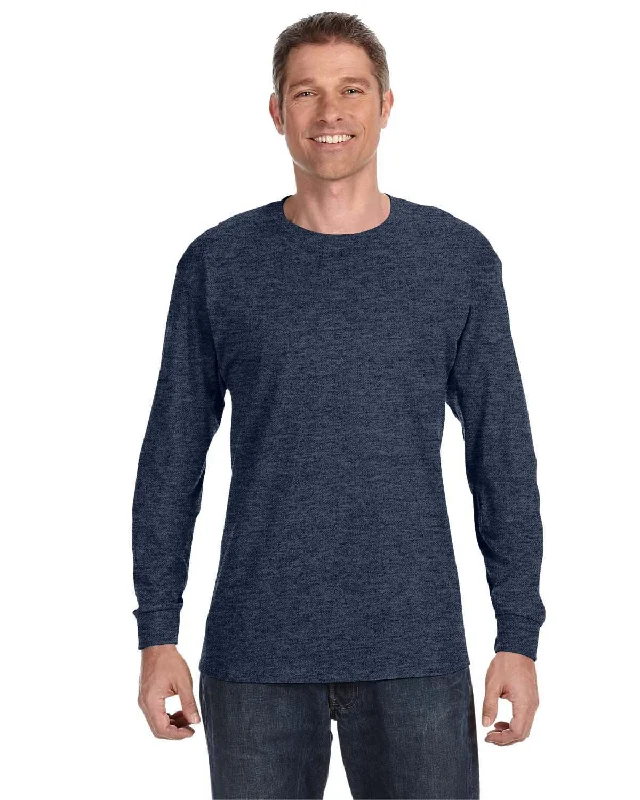Jerzees DRI-POWER ACTIVE Long Sleeve T-Shirt | Vint Hthr Navy Oversized T-Shirt Spandex breathable Jerzees DRI-POWER ACTIVE Long Sleeve T-Shirt | Vint Hthr Navy Oversized T-Shirt Spandex breathable
