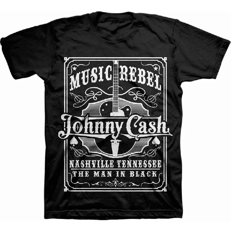 Johnny Cash | Official Band T-Shirt | Music Rebel Denim Fabric Leather Fabric Suede Fabric Johnny Cash | Official Band T-Shirt | Music Rebel Denim Fabric Leather Fabric Suede Fabric