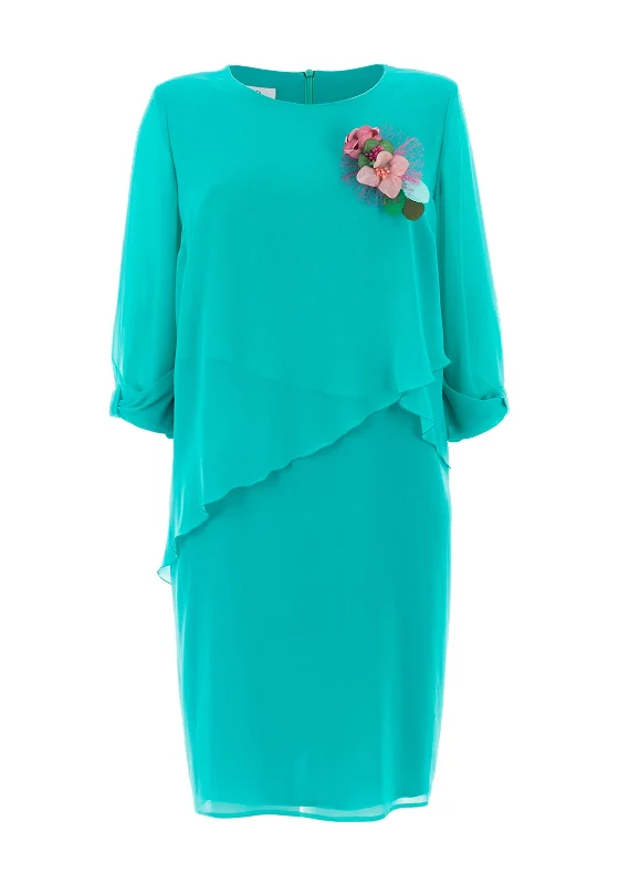 Jomhoy Pilar Chiffon Midi Dress, Jade Green Cozy Ribbed Knit Midi Dress