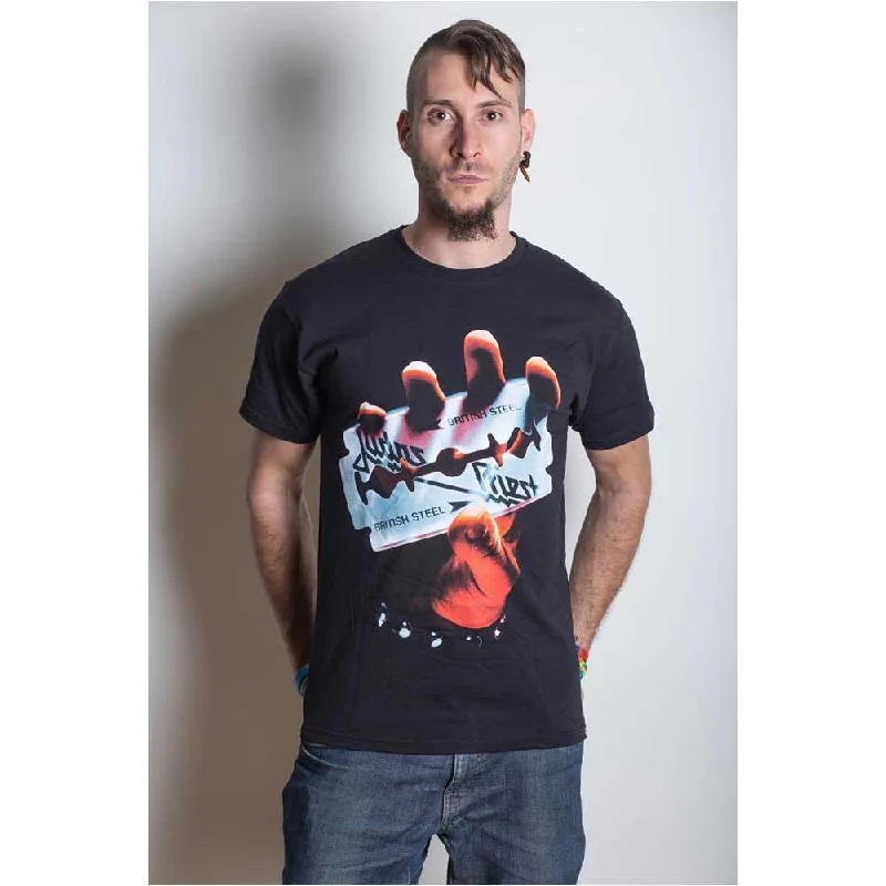 Judas Priest | Official Band T-Shirt | British Steel Hooded Caped Shawl Collar