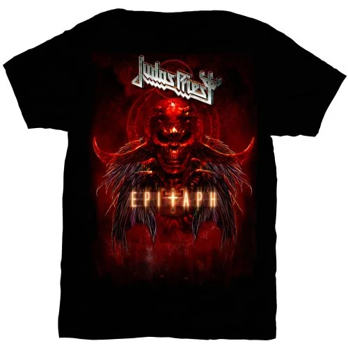 Judas Priest | Official Band T-Shirt | Epitaph Red Horns Fashionable Trendy Casual