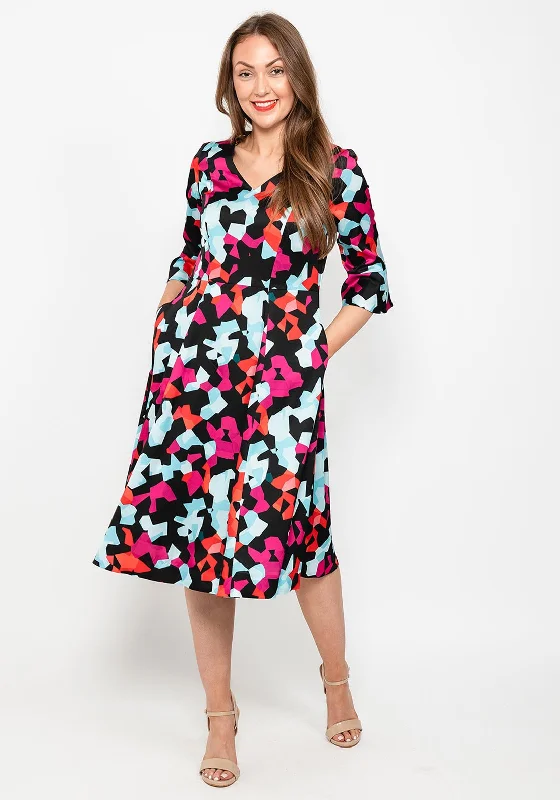 Kate Cooper Geo Print Midi Dress, Multi Fashionable Polka Dot Midi Dress