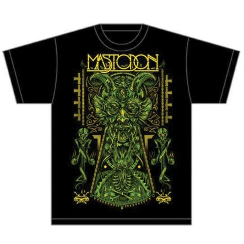 Mastodon | Official Band T-Shirt | Devil on Print Jacquard Patchwork