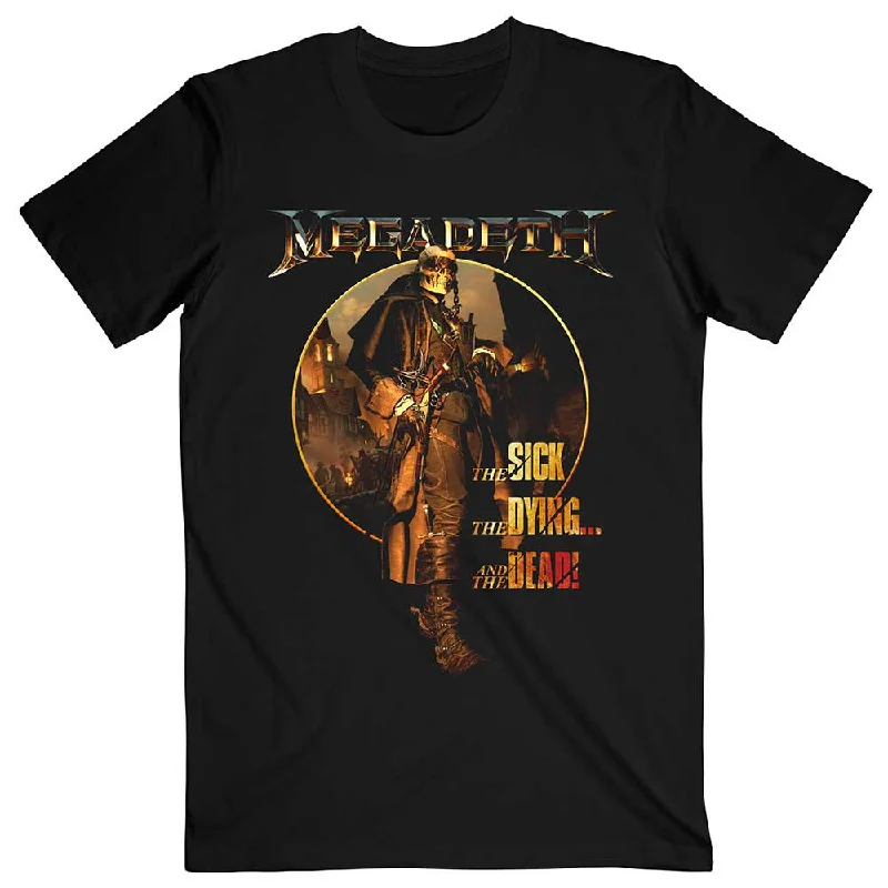 Megadeth | Official Band T-Shirt | The Sick, The Dying … And the Dead Circle Album Art Collared Crew Neck Turtle Neck