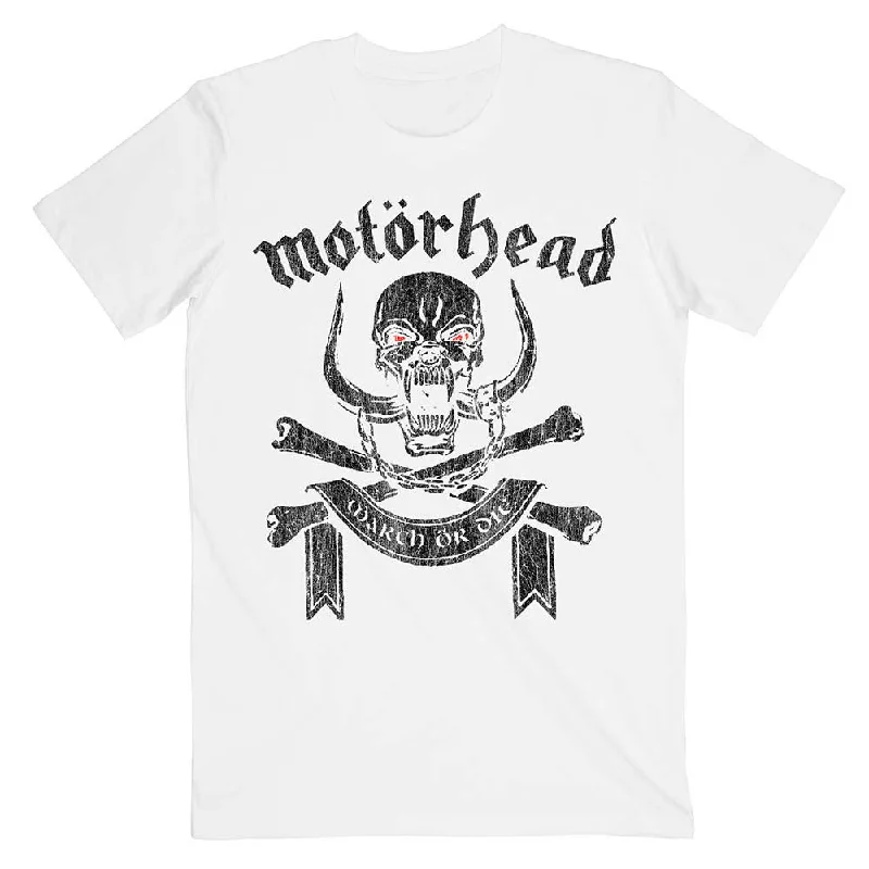 Motorhead | Official Band T-Shirt | March or Die (Back Print) white Chenille Blend Fleece Blend Nylon Blend Motorhead | Official Band T-Shirt | March or Die (Back Print) white Chenille Blend Fleece Blend Nylon Blend